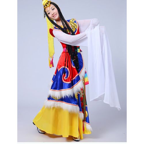 碧驼(bituo)藏族舞蹈表演服装新款服装演出服女藏族水袖服饰少数民族