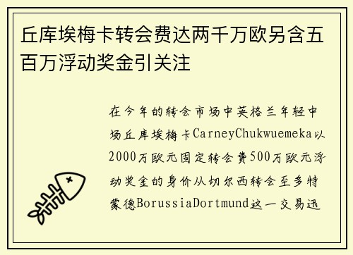 丘库埃梅卡转会费达两千万欧另含五百万浮动奖金引关注